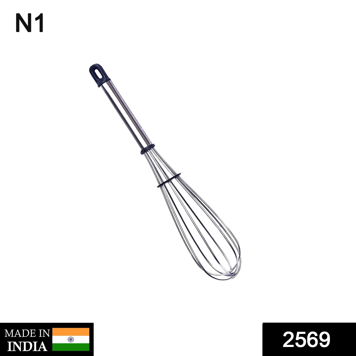 2569 Stainless Steel Wire Whisk,Balloon Whisk,Egg Frother, Milk & Egg Beater (8 inch) 