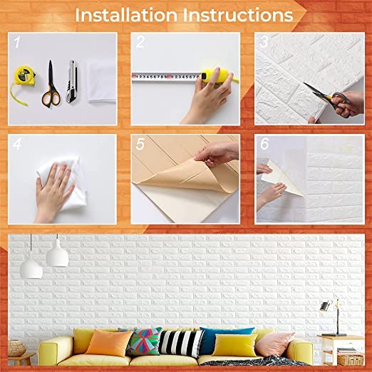 9293 Design Wallpaper 3D Foam Wallpaper Sticker Panels I Ceiling Wallpaper For Living Room Bedroom I Furniture, Door I Foam Tiles (Size - 73x70 cm) 